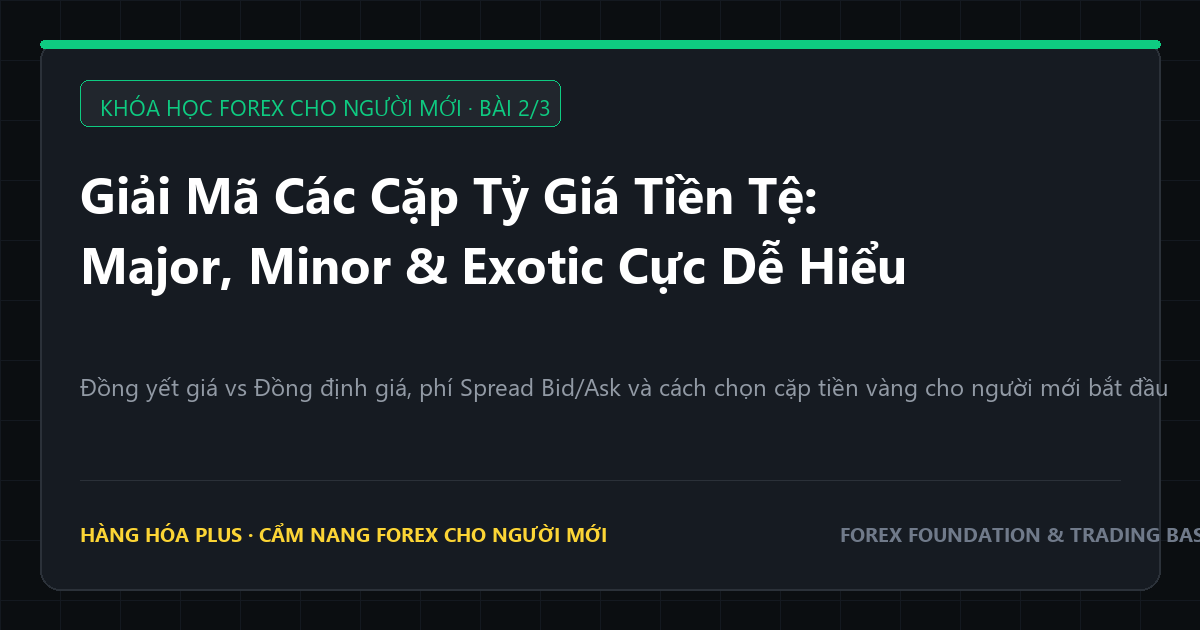 Khóa học forex cho người mới phần 2 giải mã các cặp tỷ giá tiền tệ major minor exotic