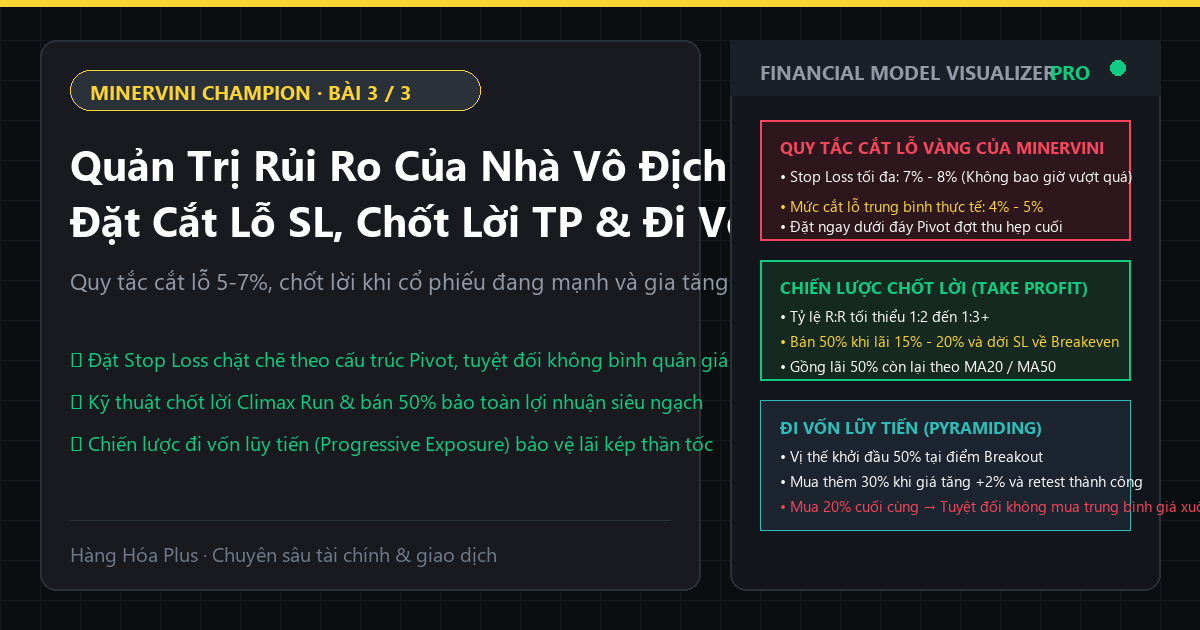 Khóa học Mark Minervini Phần 3 Quản trị rủi ro cắt lỗ Stop loss chốt lời Take profit và đi vốn lũy tiến Pyramiding