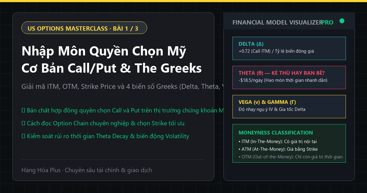 Khóa học Options Mỹ Phần 1 Cơ bản toàn tập Call Put Strike Price The Greeks Delta Theta Vega