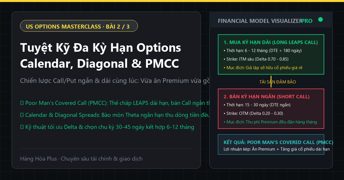 Khóa học Options Mỹ Phần 2 Tuyệt kỹ đa kỳ hạn Calendar Diagonal Spread và Poor Mans Covered Call PMCC