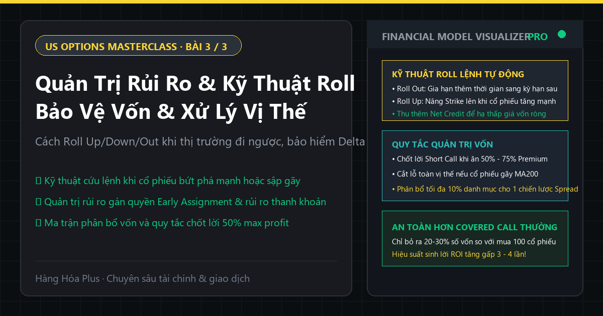 Khóa học Options Mỹ Phần 3 Quản trị rủi ro Roll lệnh Up Down Out Assignment